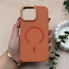 قاب گوشی iPhone 16 Pro Max آیفون اورجینال Premium Case پشت سیلیکونی پاک کنی مگ سیف اورجینال لنزمتال نارنجی کد E21-119449