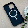 قاب گوشی iPhone 16 Pro Max آیفون اورجینال Premium Case پشت سیلیکونی پاک کنی مگ سیف اورجینال لنزمتال سرمه ای کد E21-119450