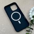 قاب گوشی iPhone 16 Pro Max آیفون اورجینال Premium Case پشت سیلیکونی پاک کنی مگ سیف اورجینال لنزمتال سرمه ای کد E21-119450