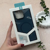 قاب گوشی iPhone 16 Pro Max آیفون اورجینال Premium Case پشت سیلیکونی پاک کنی مگ سیف اورجینال لنزمتال سرمه ای کد E21-119450