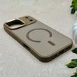 قاب گوشی iPhone 17 Pro Max آیفون اورجینال Premium Case پشت سیلیکونی پاک کنی مگ سیف اورجینال لنزمتال نسکافه ای کد E21-119452