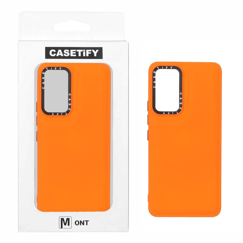 قاب گوشی Xiaomi 12 Lite شیائومی سیلیکونی ژله ای پافر PC CASETIFY نارنجی کد 96911