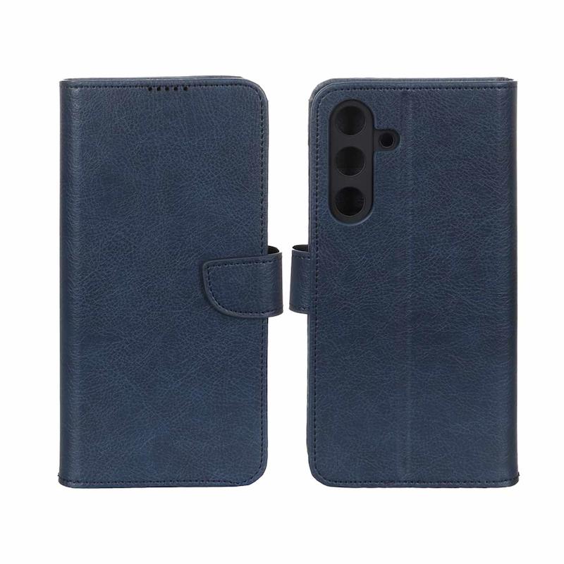 کیف گوشی Galaxy S25 FE سامسونگ مگنتی طرح چرم کتابی سرمه ای کد 96916