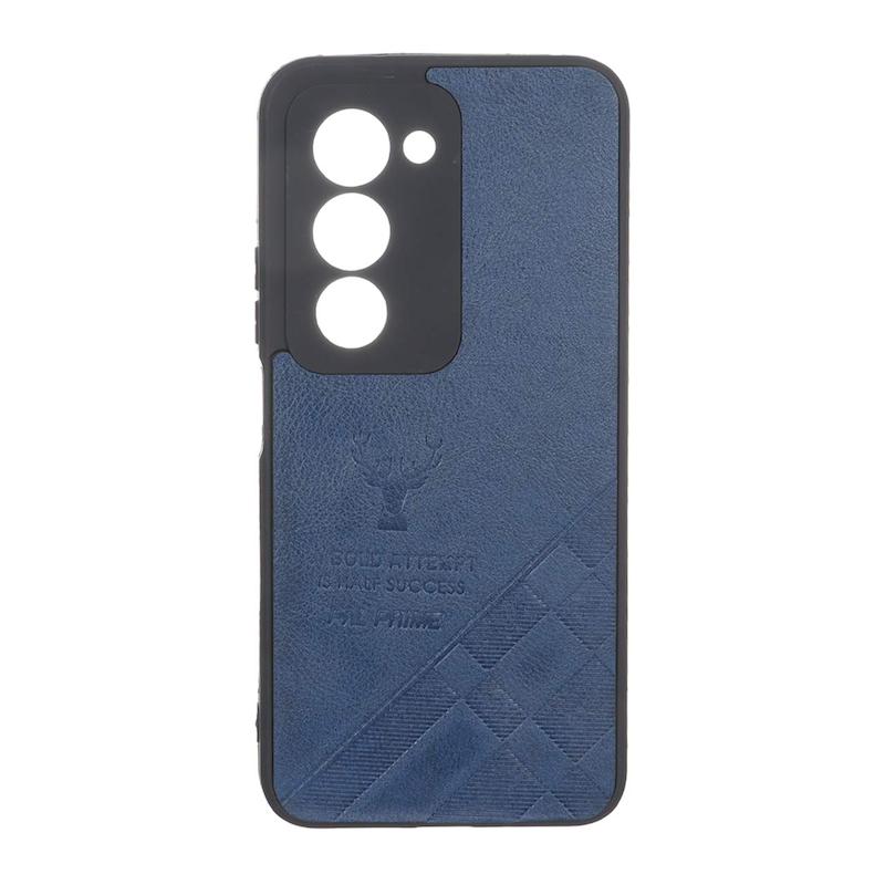 قاب گوشی Redmi 15 4G شیائومی طرح ژله ای چرمی ساده گوزنی محافظ لنزدار سرمه ای کد 96922