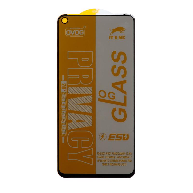 گلس گوشی Galaxy A21S سامسونگ شیشه ای OG GLASS OVOG مدل پرایوسی Privacy سری ESD اورجینال کد 96983