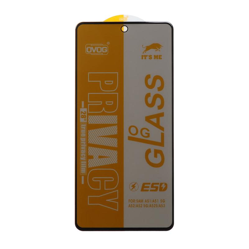 گلس گوشی Galaxy A51 / Galaxy A52 / Galaxy A52S / Galaxy A53 شیشه ای OG GLASS OVOG مدل پرایوسی Privacy سری ESD اورجینال کد 96988