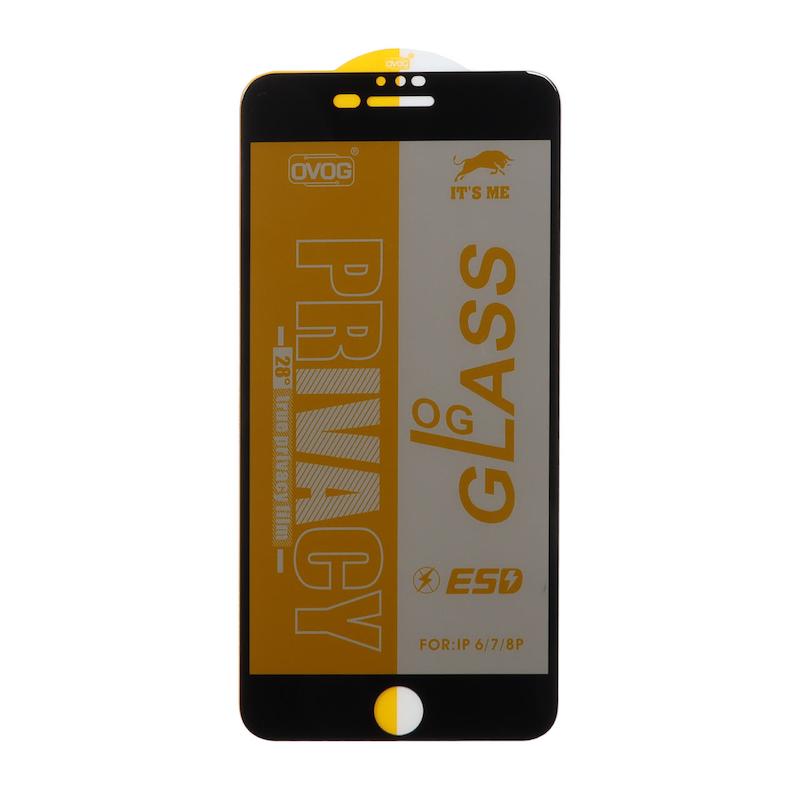 گلس گوشی iPhone 6 Plus / iPhone 6S Plus / iPhone 7 Plus / iPhone 8 Plus آیفون شیشه ای OG GLASS OVOG مدل پرایوسی Privacy سری ESD اورجینال مشکی کد 96998