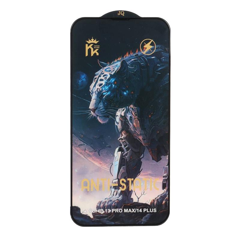 گلس گوشی iPhone 13 Pro Max - 14 Plus آیفون شیشه ای ANTI-STATIC JQ سری ESD فول کاور اورجینال کد 97007