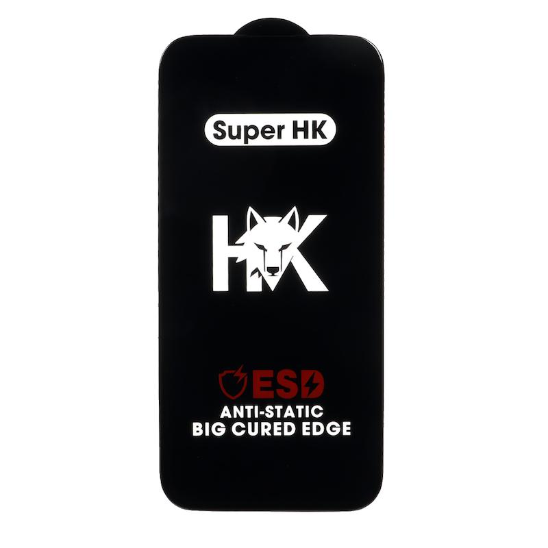 گلس گوشی iPhone 15 / iPhone 16 آیفون شیشه ای فول کاور ESD ANTI STATIC HK دور تراش Full Cover Super 9D اورجینال کد 97012