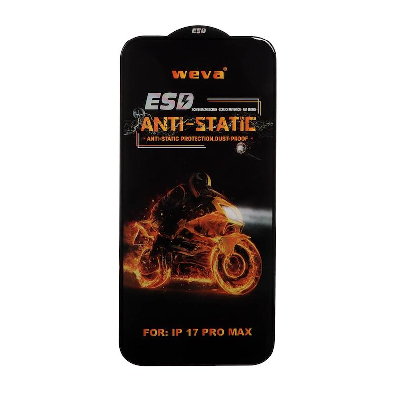گلس گوشی iPhone 17 Pro Max آیفون شیشه ای ESD ویوا WEVA مدل Anti Static اورجینال کد 97015