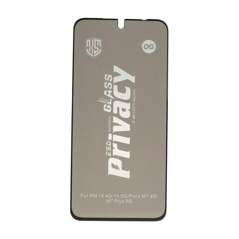 گلس گوشی Redmi 15 4G - Redmi 15 5G - Poco M7 4G شیائومی شیشه ای OG GLASS مدل پرایوسی Privacy سری ESD اورجینال کد 97029