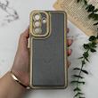 قاب گوشی Galaxy A17 سامسونگ طرح ژله ای مای کیس گلد لاین دور طلایی طرح دوخت محافظ لنز دار خاکستری کد 97076
