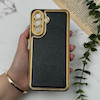 قاب گوشی Galaxy A56 سامسونگ طرح ژله ای مای کیس گلد لاین دور طلایی طرح دوخت محافظ لنز دار مشکی کد E21-97106