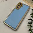 قاب گوشی Galaxy A56 سامسونگ طرح ژله ای مای کیس گلد لاین دور طلایی طرح دوخت محافظ لنز دار آبی روشن کد 97109