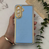 قاب گوشی Galaxy A56 سامسونگ طرح ژله ای مای کیس گلد لاین دور طلایی طرح دوخت محافظ لنز دار آبی روشن کد 97109