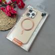 قاب گوشی iPhone 16 Pro آیفون اورجینال Leather Case لدر کیس Q Series مگ سیف دار کرم کد 97138