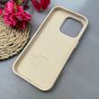 قاب گوشی iPhone 16 Pro آیفون اورجینال Leather Case لدر کیس Q Series مگ سیف دار کرم کد 97138