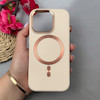 قاب گوشی iPhone 16 Pro آیفون اورجینال Leather Case لدر کیس Q Series مگ سیف دار کرم کد 97138
