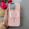 قاب گوشی iPhone 16 Pro آیفون اورجینال Leather Case لدر کیس Q Series مگ سیف دار صورتی روشن کد 97139