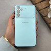 قاب گوشی Galaxy A24 سامسونگ سیلیکونی Lens زیر بسته طرح آیفون آبی روشن کد 119972