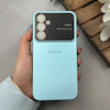 قاب گوشی Galaxy A54 سامسونگ سیلیکونی Lens زیر بسته طرح آیفون آبی روشن کد 119994