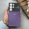 قاب گوشی Galaxy S23 Ultra سامسونگ سیلیکونی Lens زیر بسته طرح آیفون بنفش کد 120017