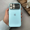 قاب گوشی iPhone 14 Pro Max آیفون سیلیکونی Lens زیر بسته طرح آیفون آبی کد 120021