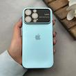 قاب گوشی iPhone 14 Pro Max آیفون سیلیکونی Lens زیر بسته طرح آیفون آبی کد 120021