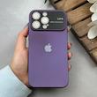 قاب گوشی iPhone 14 Pro Max آیفون سیلیکونی Lens زیر بسته طرح آیفون بنفش کد 120024