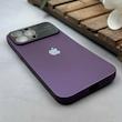 قاب گوشی iPhone 14 Pro Max آیفون سیلیکونی Lens زیر بسته طرح آیفون بنفش کد 120024