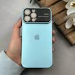 قاب گوشی iPhone 13 Pro Max آیفون سیلیکونی Lens زیر بسته طرح آیفون آبی کد 120027