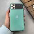 قاب گوشی iPhone 11 Pro Max آیفون سیلیکونی Lens زیر بسته طرح آیفون سبز کد 120031
