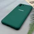 قاب گوشی Galaxy A03 2022 سامسونگ سیلیکونی اورجینال پاک کنی درجه یک زیربسته محافظ لنز دار سبز تیره کد 97354