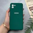 قاب گوشی Galaxy A03 2022 سامسونگ سیلیکونی اورجینال پاک کنی درجه یک زیربسته محافظ لنز دار سبز تیره کد 97354