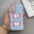 قاب گوشی Galaxy A55 سامسونگ بالشتی آینه ای محافظ لنز دار فانتزی طرح پروانه کد 121093