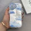 قاب گوشی iPhone 17 آیفون بالشتی آینه ای محافظ لنز دار فانتزی طرح ابر و ماه کد 121160