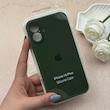 قاب گوشی iPhone 16 Plus آیفون سیلیکونی اورجینال پاک کنی درجه یک زیربسته محافظ لنزدار سبز یشمی کد 119756
