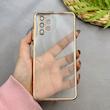 قاب گوشی Galaxy A32 4G سامسونگ طرح الکتروپلیتینگ ژله ای شفاف اورجینال یونیک کیس Unique Case محافظ لنز دار طلایی کد 97415