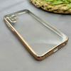 قاب گوشی Galaxy A32 4G سامسونگ طرح الکتروپلیتینگ ژله ای شفاف اورجینال یونیک کیس Unique Case محافظ لنز دار طلایی کد 97415