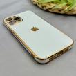 قاب گوشی iPhone 12 Pro آیفون طرح ژله ای مای کیس گلد لاین دور طلایی محافظ لنز دار سفید کد 97454