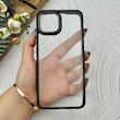 قاب گوشی Galaxy A03 2022 سامسونگ متال کیس Metal طرح پشت طلق شفاف دور سیلیکونی مشکی کد 120817