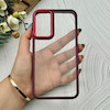 قاب گوشی Galaxy A34 سامسونگ متال کیس Metal طرح پشت طلق شفاف دور سیلیکونی زرشکی کد 120839