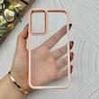 قاب گوشی Galaxy A34 سامسونگ متال کیس Metal طرح پشت طلق شفاف دور سیلیکونی گلبهی کد 120840