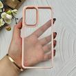 قاب گوشی Galaxy A53 سامسونگ متال کیس Metal طرح پشت طلق شفاف دور سیلیکونی گلبهی کد 120844
