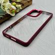 قاب گوشی Galaxy A53 سامسونگ متال کیس Metal طرح پشت طلق شفاف دور سیلیکونی زرشکی کد 120845