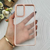 قاب گوشی Galaxy A73 سامسونگ متال کیس Metal طرح پشت طلق شفاف دور سیلیکونی گلبهی کد 120852