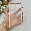 قاب گوشی Galaxy A73 سامسونگ متال کیس Metal طرح پشت طلق شفاف دور سیلیکونی گلبهی کد 120852