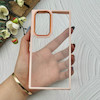 قاب گوشی Galaxy S22 Ultra سامسونگ متال کیس Metal طرح پشت طلق شفاف دور سیلیکونی گلبهی کد 120856