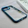 قاب گوشی iPhone 14 Pro Max آیفون متال کیس Metal طرح پشت طلق شفاف دور سیلیکونی سرمه ای کد 120924