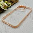 قاب گوشی iPhone 13 Pro آیفون متال کیس Metal طرح پشت طلق شفاف دور سیلیکونی گلبهی کد 120927